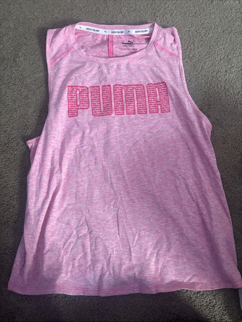Puma Pink Logo Sleeveless Athletic Tank